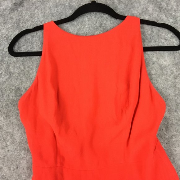 Aritzia Wilfred Dress 4 Cocktail A Line Boat Neck Strappy Open Plunge Back Red - Picture 4 of 15